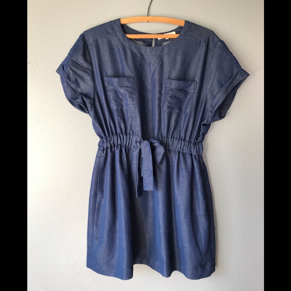 Soft blue denim mini dress - Large